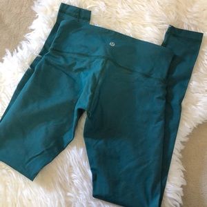 Lululemon Teal Blue Green Wunder Under Leggings
